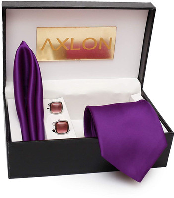 AXLON Satin Tie & Cufflink(Purple)