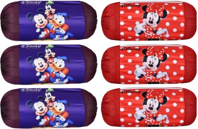 DISNEY Silk Bolsters Cover(Pack of 6, 80 cm*41 cm, Multicolor)