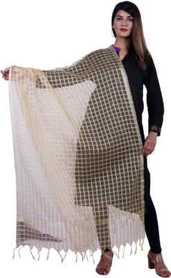 AARAV Net Checkered Women Dupatta