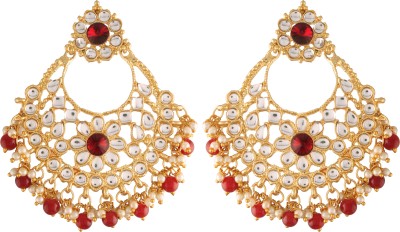 I Jewels Traditional Gold Plated Kundan & Chandbali Earrings for Women/Girls Alloy Chandbali Earring