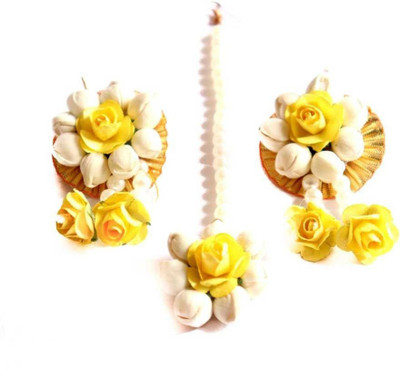 Rozec Fabric Yellow, White Jewellery Set(Pack of 1)