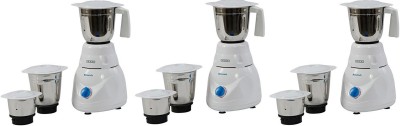 USHA 2853 500 W Mixer Grinder(MG 2853 PACK OF 3 | 3 Jars | White)