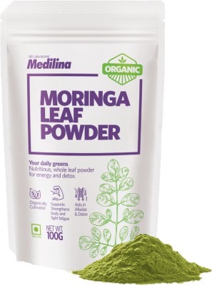 Medilina Organic Moringa Leaf Powder - 100 gm Plant-Based Protein(100 g, Unflavoured)