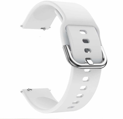 CASEKOO 20MM SILICON HUK Metal White Smart Watch Strap(White)