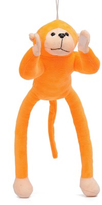 TOYTALES High Quality Namaste Monkey Hanging Long Soft Hugable Stuffed Animal Soft Plush Toy for Kids/Boys/Girls/Best Birthday Gift  - 18 cm(Orange)