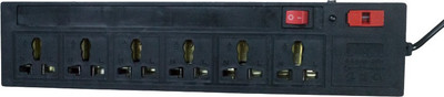 corby Corby Black 6+1 power strip with 4 yard high quality copper cable and 6 universal sockets with a master switch 6  Socket Extension Boards(Black, 3.685 m)