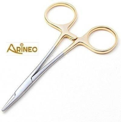 ARINEO ARTERY FORCEP 6 INCH STRAIGHT PRIME QUALITY WITH GOLDEN HANDLE Hemostats Forceps