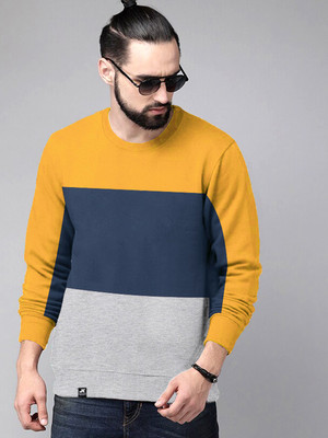 Jump Cuts Full Sleeve Color Block Men Sweatshirt
