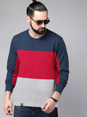 Jump Cuts Full Sleeve Color Block Men Sweatshirt