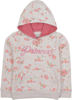 Plum Tree Full Sleeve Printed, Floral Print Girls Sweatshirt