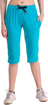 UZARUS Women Light Blue Capri