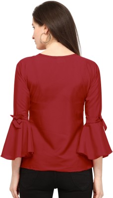 Sheetal Associates Casual Embellished Women Maroon Top