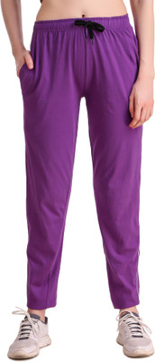 UZARUS Solid Women Purple Track Pants