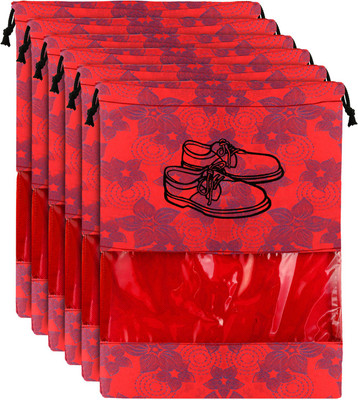 KUBER INDUSTRIES Shoe Pouch(Red)