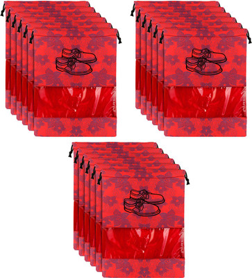 KUBER INDUSTRIES Shoe Pouch(Red)