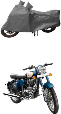 RONISH Two Wheeler Cover for Royal Enfield(Classic 350, Grey)