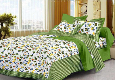 Original Labour 200 TC Cotton Double Geometric Flat Bedsheet(Pack of 1, Multicolor)