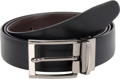 Harlie King Men Formal, Party, Evening, Casual Black Genuine Leather Reversible Belt