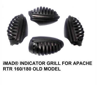 imad APACHE RTR 160/180 INDICATOR GRILL Bike Headlight Grill(Black)