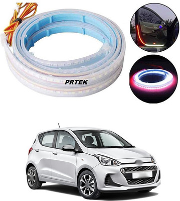 PRTEK  Car Door Warning LED Light, 47.2 Inches 150 LEDs Flow Lights Strip for Car Door Accessories Courtesy Light-Anti Rear-end Collision Safety(2PCS) C80 Headlight Car, Motorbike LED for Hyundai (12 V, 12 W)(i10, Pack of 2)