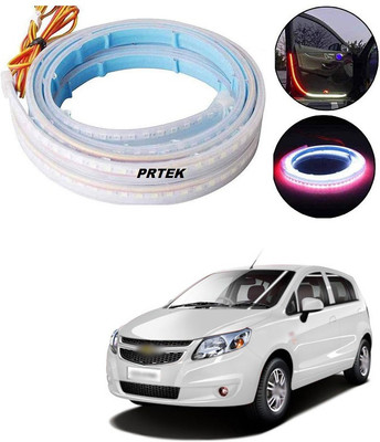 PRTEK  Car Door Warning LED Light, 47.2 Inches 150 LEDs Flow Lights Strip for Car Door Accessories Courtesy Light-Anti Rear-end Collision Safety(2PCS) C44 Headlight Car, Motorbike LED for Chevrolet (12 V, 12 W)(Sail UVA, Pack of 2)