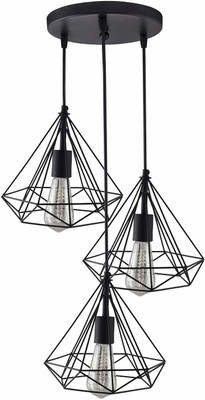 SHAMEKSHA SHAMIKSHA Enterprises The Hybrid Pack of 1 3 PCS Hanging Light (Black, 27INCH Height, 22INCH Width, 20 Base INCH Base) Pendant Lamp Ceiling Lamp(Black)