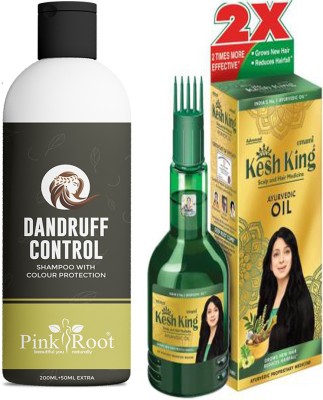 PINKROOT KERATIN SHAMPOO WITH EMAMI KESH KING AYURVEDIC OIL 100ML(2 Items in the set)