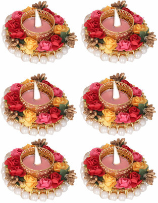 Eliq Brass (Pack of 6) Table Diya Set(Height: 1.5 inch)