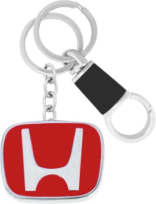 MGP FASHION Full Metal Stainless Steel Red Colour Honda Logo car Bike Accessory Locking Hook Keyring (Silver,Red) Key Chain
