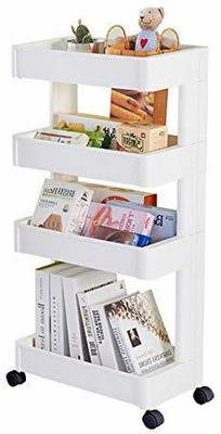 MYHEART ABS Plastic 4 Layer Kitchen Storage Space Saving Organizer Rack Plastic Kitchen Trolley(DIY(Do-It-Yourself))