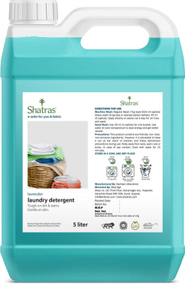 Shatras Liquid Detergent, Suitable for top load detergent and front load liquid detergent, Wash Detergent for Machine and Hand Wash - 5 Litre Lavender Liquid Detergent(5000 ml)