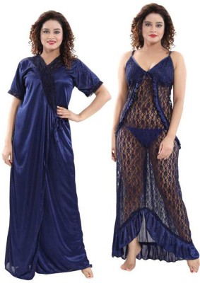 KAVANNG Women Robe(Dark Blue)