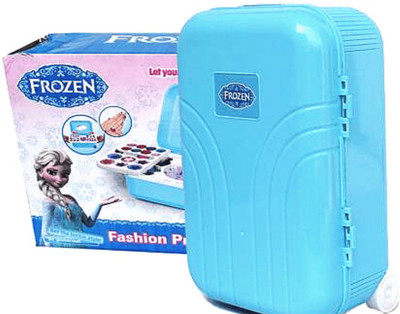 Jugutoz Girl's 2 in 1 Cosmetic and Real Makeup Palette with Mirror kit with Trolley for Kids