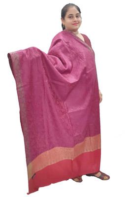 KAVIM Polyester Wool Blend Paisley Women Shawl(Multicolor)
