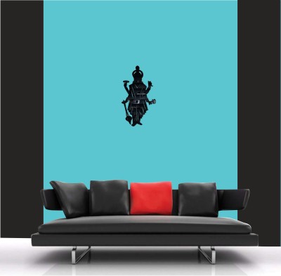 SUDARSHAN STICKER 29 cm Lord Vishnu Acrylic 3D Mirror Wall Sticker (Black) Self Adhesive Sticker(Pack of 1)