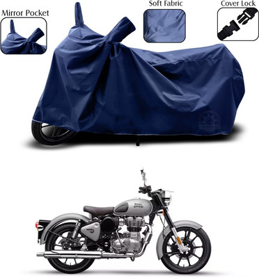 SEBONGO Two Wheeler Cover for Royal Enfield(Bullet 350, Blue)