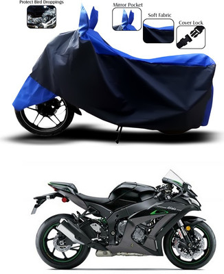 ANTHUB Two Wheeler Cover for Kawasaki(Ninja, Blue, Black)