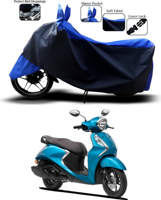 SEBONGO Two Wheeler Cover for Yamaha(Fascino, Blue)
