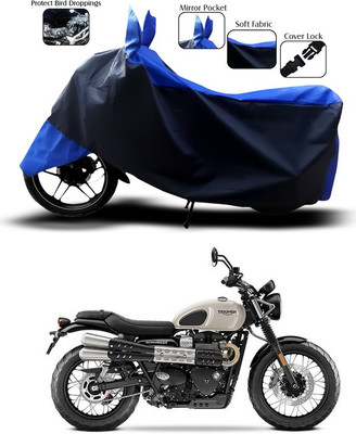 ANTHUB Two Wheeler Cover for Triumph(Blue, Black)