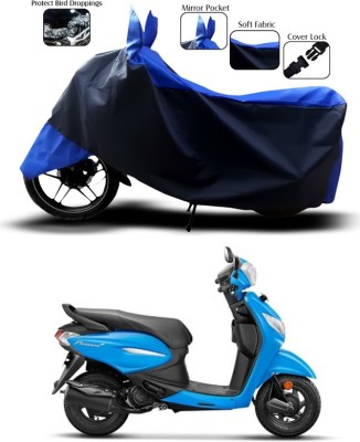 Mdstar Waterproof Two Wheeler Cover for Hero(Pleasure+ 110, Blue, Black)