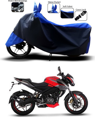 SEBONGO Two Wheeler Cover for Bajaj(Pulsar 200 NS DTS-i, Blue, Black)