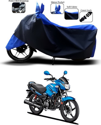 SEBONGO Two Wheeler Cover for Hero(Glamour Programmed FI, Blue, Black)