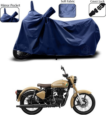 SEBONGO Two Wheeler Cover for Royal Enfield(Classic 350 Signals, Blue)