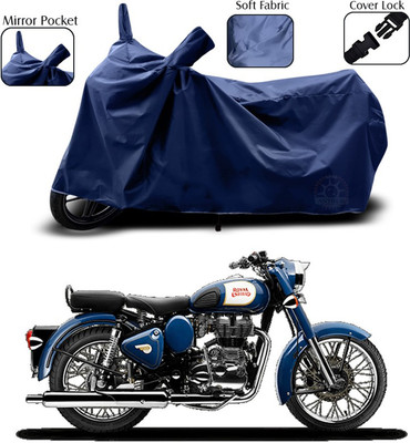 SEBONGO Two Wheeler Cover for Royal Enfield(Bullet 350, Blue)