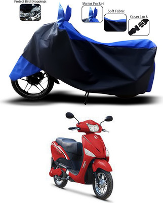 SEBONGO Two Wheeler Cover for Hero(Electric Optima, Blue, Black)