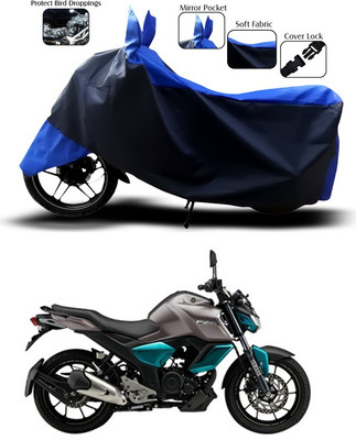 ANTHUB Two Wheeler Cover for Yamaha(FZ S V3.0 FI, Blue, Black)