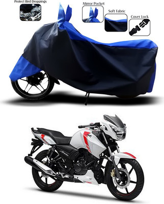 SEBONGO Two Wheeler Cover for TVS(Apache RTR 160, Blue, Black)