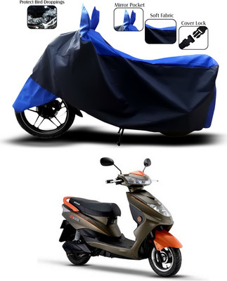 AUTOCAD Waterproof Two Wheeler Cover for Okinawa(Ridge, Blue, Black)