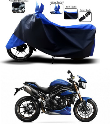 ANTHUB Two Wheeler Cover for Triumph(Blue, Black)