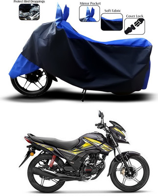 SEBONGO Two Wheeler Cover for Honda(CB Shine SP, Blue, Black)